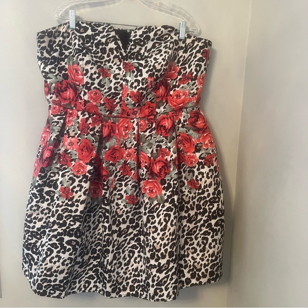 Teeze Me Black and White Animal Print Dress